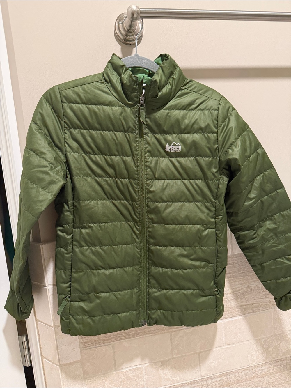 REI Kids Olive Green Quilted Puffer Jacket